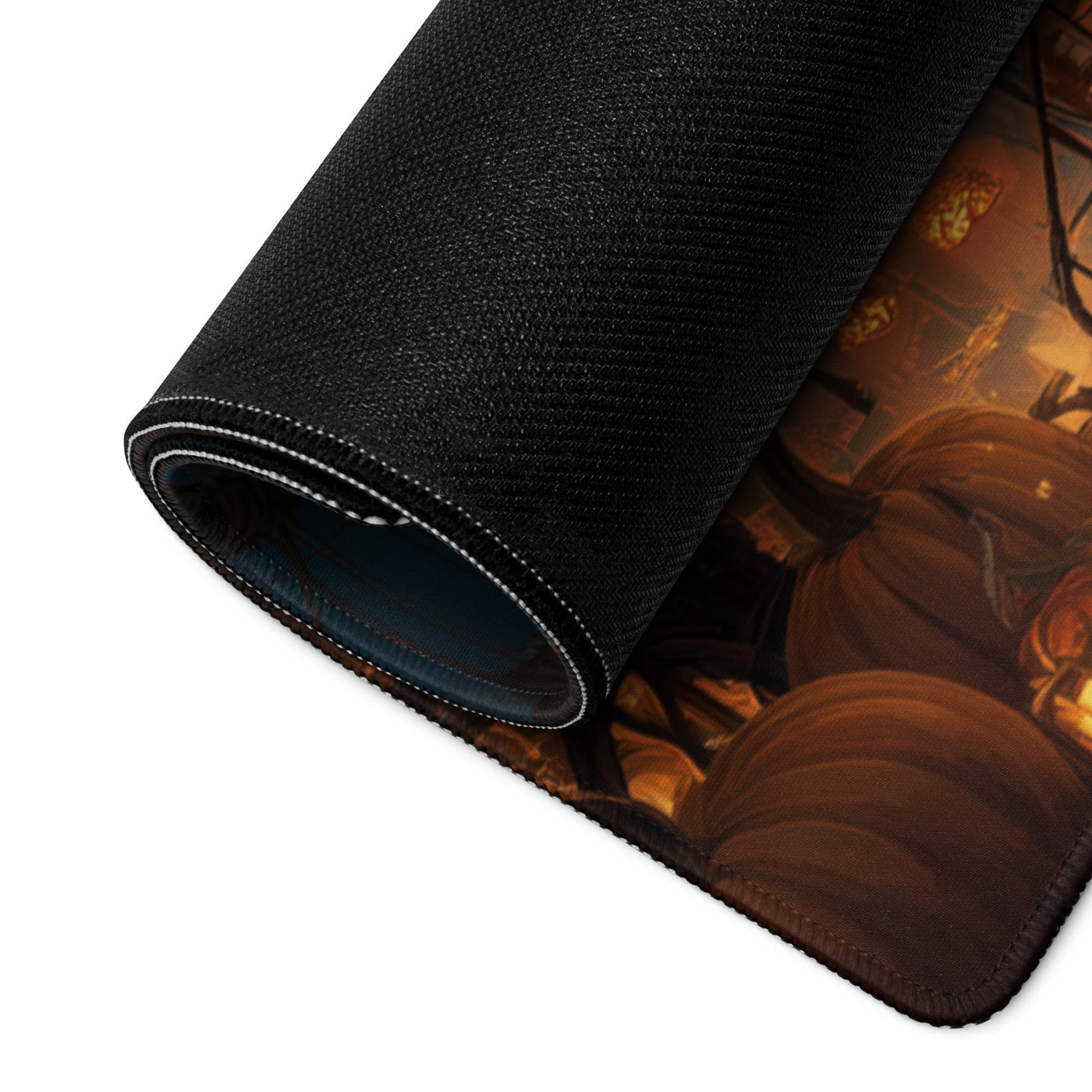 Steampunk Halloween House Desk Mat | Spooky Large Mouse Pad Jack O Lantern Pumpkin, Fantasy Moon Night, Gaming Desk Setup Gift and Accessory