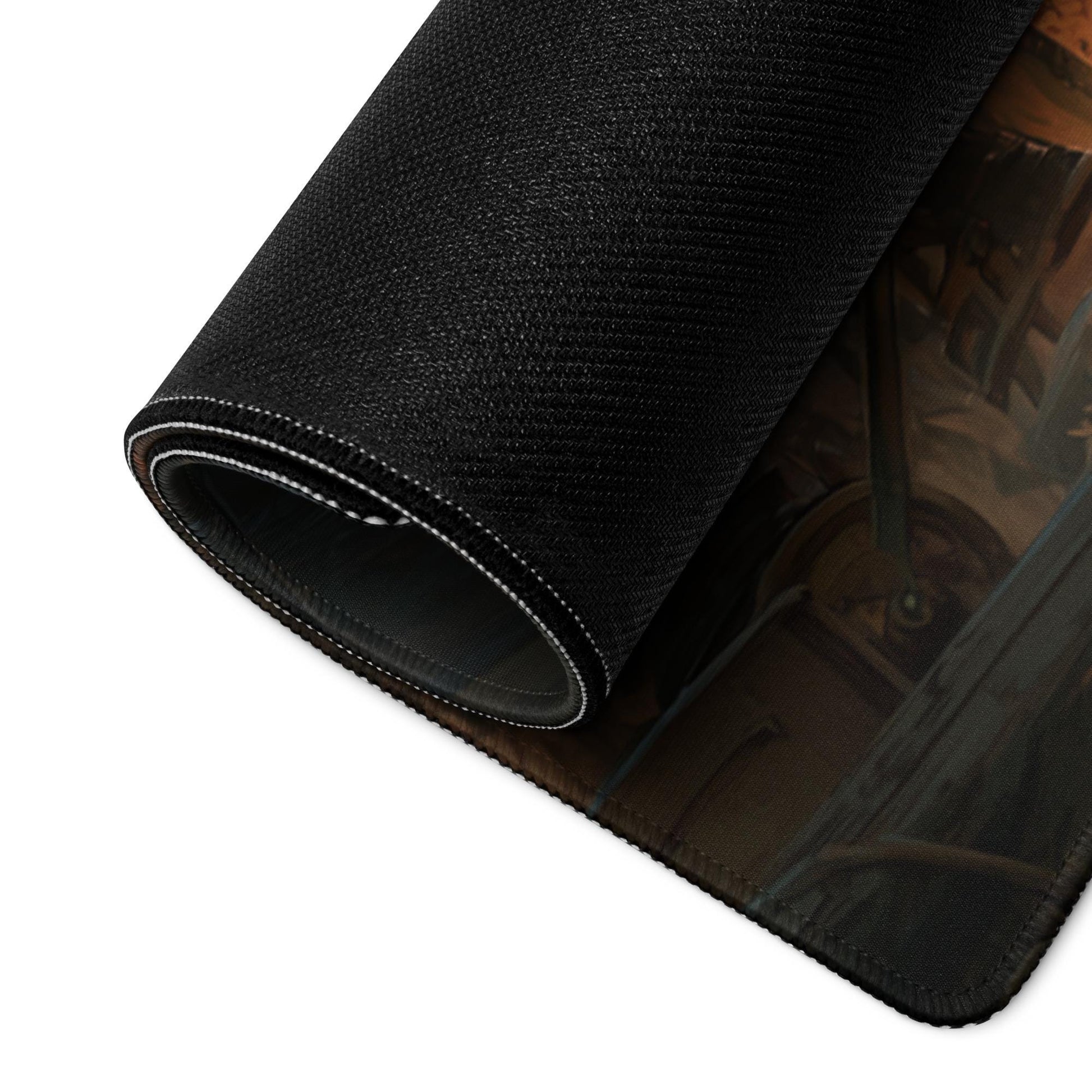 Fantasy Halloween Desk Mat | Spooky Pumpkin Head Large Mouse Pad, Gothic Dark Gaslamp Gaming Scene XL Desk Pad
